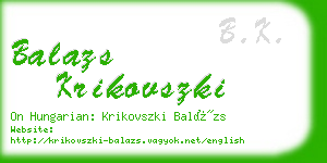 balazs krikovszki business card